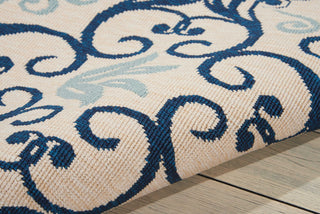 Nourison Caribbean CRB02 Ivory Navy Area Rug Detail Image