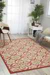 Nourison Caribbean CRB02 Ivory Rust Area Rug Room Image Feature