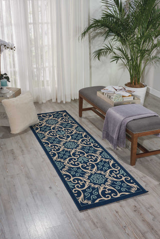 Nourison Caribbean CRB02 Navy Area Rug Room Scene 4