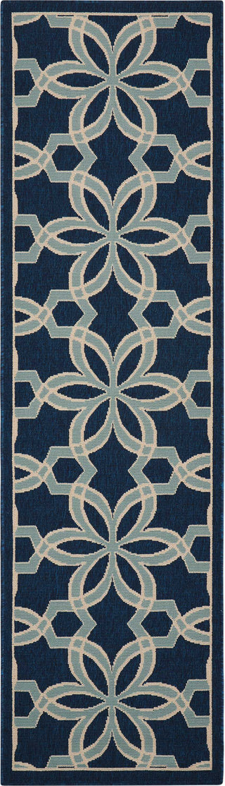 Nourison Caribbean CRB05 Navy Area Rug 2'3'' X 7'6'' Runner