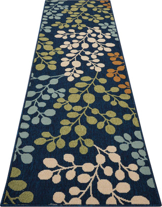 Nourison Caribbean CRB01 Navy Area Rug 3' X 8'