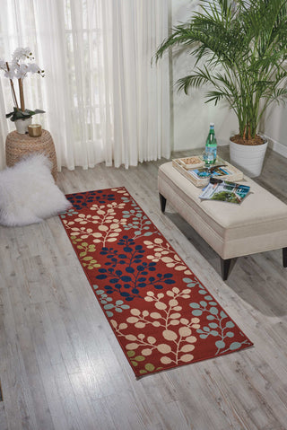 Nourison Caribbean CRB01 Rust Area Rug 3' X 8'