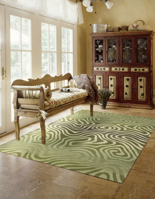 Nourison Contour CON24 Avocado Area Rug 5' X 8' Living Space Shot Feature