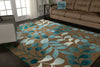 Nourison Contour CON02 Mocha Area Rug Room Scene Featured
