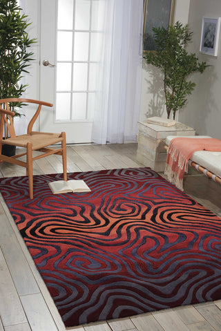 Nourison Contour CON24 Sangria Area Rug Room Image Feature