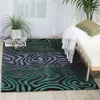 Nourison Contour CON24 Smoke Teal Area Rug Room Image Feature