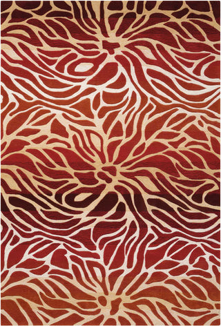 Nourison Contour CON25 Flame Area Rug 5' X 7'6''