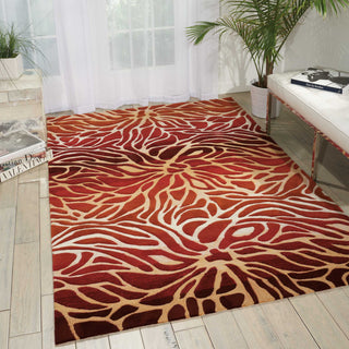 Nourison Contour CON25 Flame Area Rug Room Image Feature