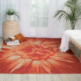 Nourison Coastal CSTL2 Red Area Rug Room Image Feature