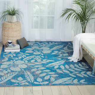 Nourison Coastal CSTL3 Blue Area Rug Room Image Feature