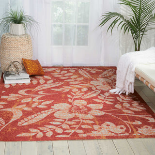 Nourison Coastal CSTL3 Red Area Rug Room Image Feature