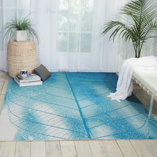 Nourison Coastal CSTL4 Aqua Area Rug Room Image Feature