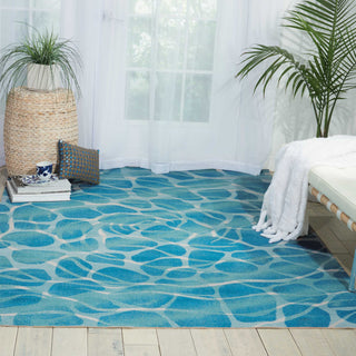 Nourison Coastal CSTL5 Aqua Area Rug Room Image Feature