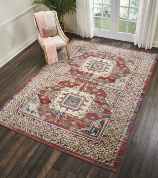 Nourison Covina COV01 Brick Area Rug Room Image Feature