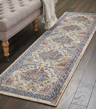 Nourison Covina COV01 Ivory Blue Area Rug Room Image