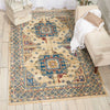 Nourison Covina COV01 Ivory Blue Area Rug Room Image