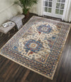 Nourison Covina COV01 Ivory Blue Area Rug Room Image Feature