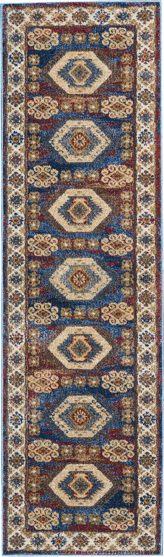 Nourison Covina COV03 Blue Area Rug 2'2'' X 7'6'' Runner