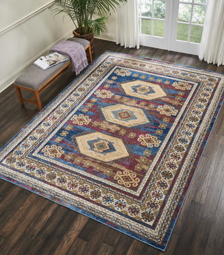 Nourison Covina COV03 Blue Area Rug Room Image