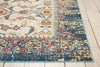 Nourison Covina COV04 Ivory Blue Area Rug Detail Image