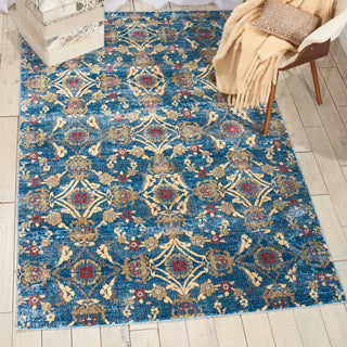 Nourison Covina COV05 Denim Area Rug Room Image Feature