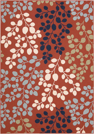 Nourison Caribbean CRB01 Rust Area Rug Corner Image