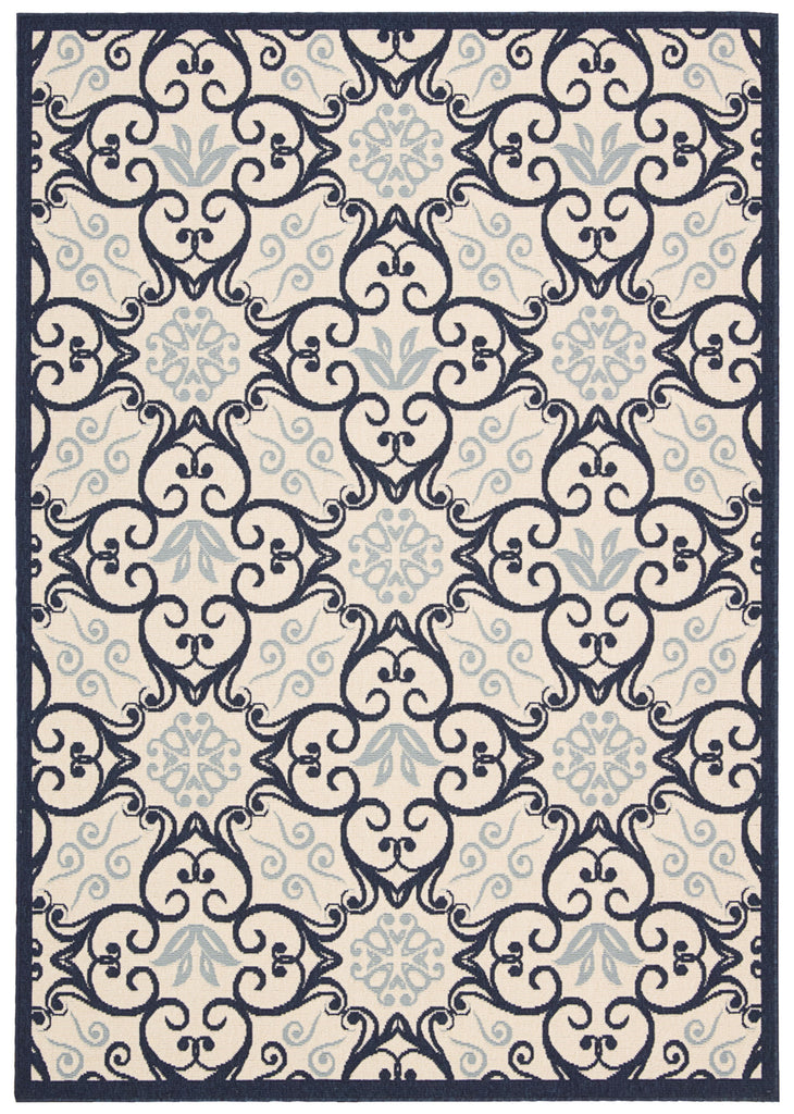 Nourison Caribbean CRB02 Ivory Navy Area Rug main image