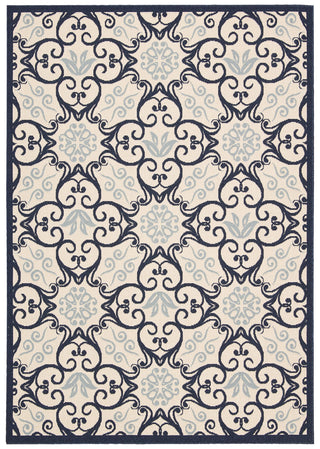 Nourison Caribbean CRB02 Ivory Navy Area Rug main image