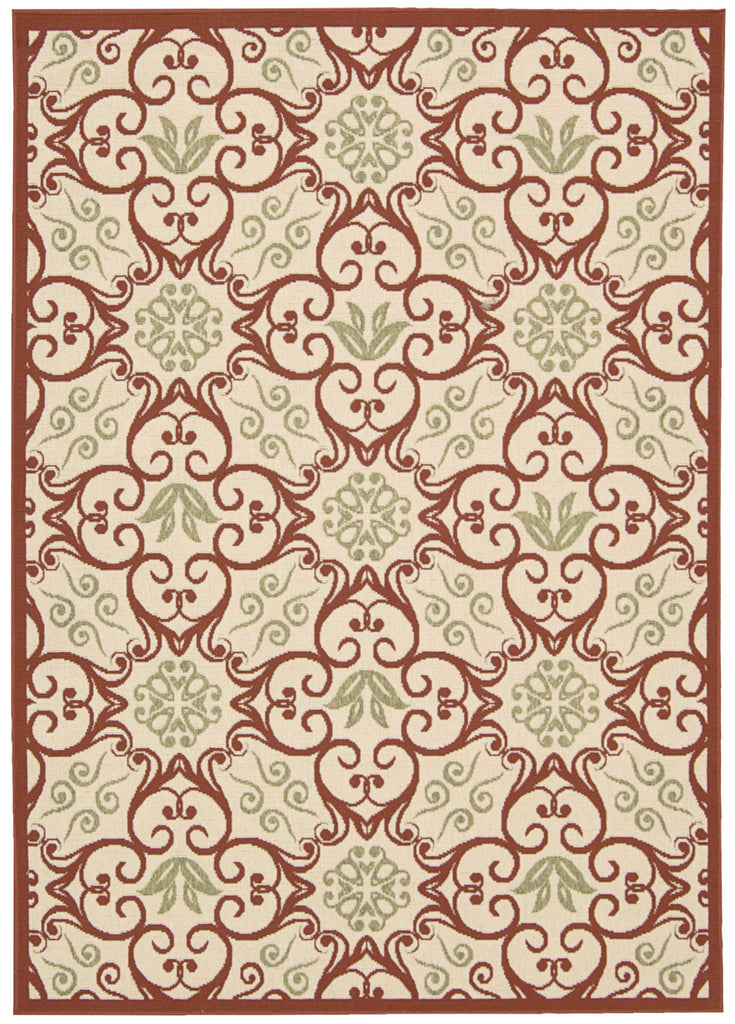 Nourison Caribbean CRB02 Ivory Rust Area Rug main image