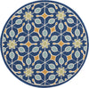 Nourison Caribbean CRB07 Navy Area Rug Round