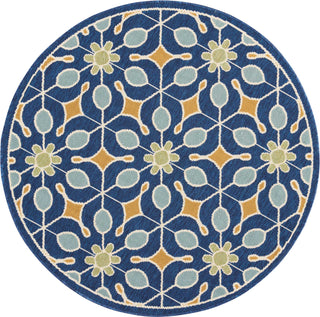 Nourison Caribbean CRB07 Navy Area Rug Round