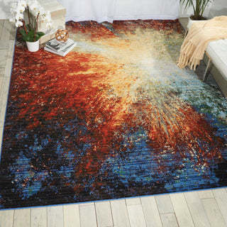 Nourison Chroma CRM02 Red Flare Area Rug Room Image Feature