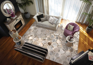 Nourison City Chic MA100 Silver Area Rug by Michael Amini Main Image Feature