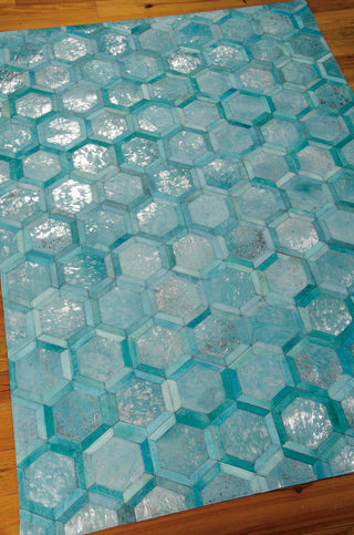 Nourison City Chic MA100 Turquoise Area Rug by Michael Amini