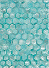 Nourison City Chic MA100 Turquoise Area Rug by Michael Amini