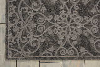 Nourison Damask DAS01 Grey Area Rug Corner Image