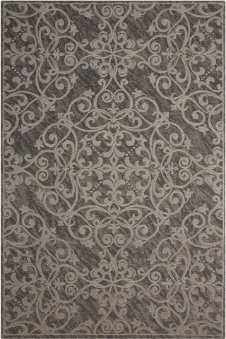 Nourison Damask DAS01 Grey Area Rug 5' X 7'