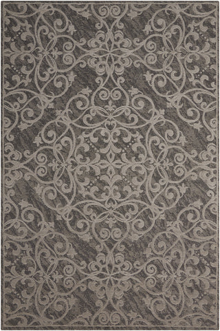 Nourison Damask DAS01 Grey Area Rug 5' X 7'