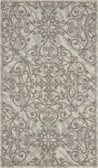 Nourison Damask DAS01 Ivory/Grey Area Rug