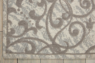 Nourison Damask DAS01 Ivory/Grey Area Rug Corner Image