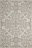 Nourison Damask DAS01 Ivory/Grey Area Rug 5' X 7'