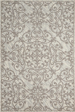 Nourison Damask DAS01 Ivory/Grey Area Rug