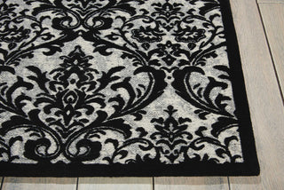 Nourison Damask DAS02 Black/White Area Rug Detail Image