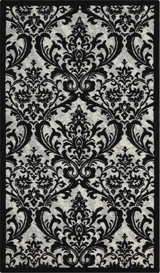 Nourison Damask DAS02 Black/White Area Rug