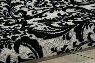 Nourison Damask DAS02 Black/White Area Rug Detail Image