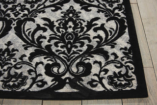 Nourison Damask DAS02 Black/White Area Rug Detail Image