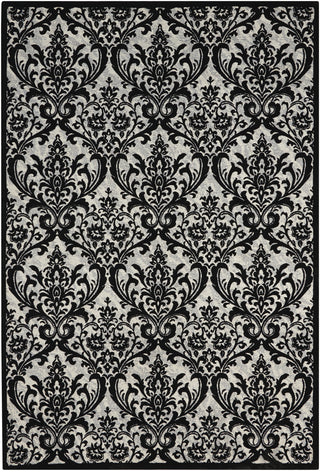 Nourison Damask DAS02 Black/White Area Rug 5' X 7'