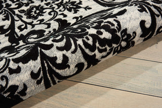 Nourison Damask DAS02 Black/White Area Rug Detail Image