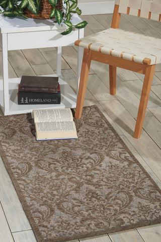 Nourison Damask DAS02 Grey Area Rug Room Image Feature