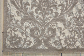 Nourison Damask DAS02 Ivory/Grey Area Rug Corner Image